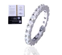 HALUKAKAH Men's Moissanite Tennis Ring D Color 1.5 ct Total,Platinum Plated Sterling Silver,1.5 Carats Lab Grown Diamond,Size 8,Timeless Present for Husband,Boyfriend,Birthday,Anniversary,Wedding