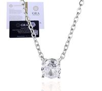 HALUKAKAH Platinum Plated Moissanite Women's Solitaire Pendant Necklace|Certified 2.0ct Moissanite|Eco-Friendly Handcrafted Jewelry|Designed in Italy|Length Adjustable|Gift for Birthday,Anniversary