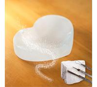 HALUKAKAH Selenite Bowl from Moroccan - Portable Heart-Shaped Mini Plate 9cm for Charging and Cleansing Crystals & Stones on The Go