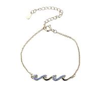 HALUKAKAH Wave of Life Friendship Bracelet - 18k Real Gold/Platinum Plated Bracelet, Adjustable 14.5-19.5cm, Great Fit Present for Women, Best Friends, Christian Friendship, Birthday