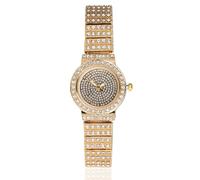 HALUKAKAH Women's Diamond Bracelet Watch,18k Real Gold Plated,Full of Diamonds Sparkling Starry,Round Dial Design,Elegant Casual,Stainless Steel Band Quartz Watch,Present for her