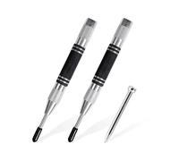 Haluway 2 Pack Spring Loaded Automatic Center Punch with 1 CenterPunch Needle, 5'' Durable Center Punch Tool for Metal, Wood & Glass