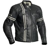 Halvarssons Dresden Motorcycle Leather Jacket, black-white, size 50 for Men