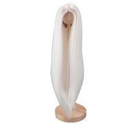 Halve Long Straight Hair,High Temperature Soft Silk Wig Hand Prunable Haze Blue for Highlights Homeliness and Fashion (White)