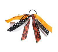 Halween Elastic Pony Cotail | Girls Hair Ties Ribbon Crunches | Fancy Fabric Strip | Hairdressing Fall Accessory
