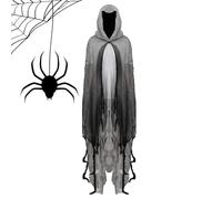 Halween Ghost Cloak - Ghostly Witch Wrap, Breathable Hooded Phantom Drape | Women Spooky Masquerade Clothing, Haunted Role Play Clothing, Costume Congress Cape, M