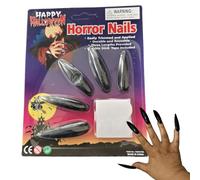 Halween Press on Nails - Long Coffin Design - Gothic Nail Kit | Instant Stick Art for Sorcerer Theme Makeup or Holiday Night, Decorative Claws for Girls Cosplay Mod