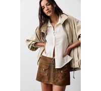 Halyard Vegan Suede Mini Skirt by We The Free at Free People in Milk Chocolate, Size: US 10 - female