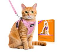 Halypet Cat Harness and Leash Set [H600 Pro] Escape Proof Cat Harness for Walking, Adjustable Breathable Comfortable Travel Cat Leash, Reflective Strips Kitten Harness (Pink, S (7-12lb))