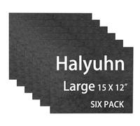 Halyuhn Felt Furniture Pads 6 Pack (Non-Adhesive), 15’’ x 12’’Black Felt Pads for Furniture, 8 MM Thick Felt Sheets for Crafts, Cuttable Felt Furniture Pads for Hardwood Floors, Black Felt Square