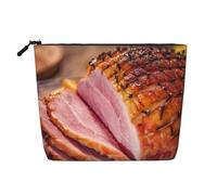Ham, Cosmetic Bag Imitation Linen Makeup Bag Portable Travel Toiletry Bag