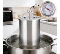 Ham Maker - Stainless Steel Ham Maker with Thermometer, for Homemade Deli Meat and Veggie Burgers, 2lb Capacity (Silver)
