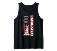Ham Radio American Flag Distressed Look Radio Tower Tank Top