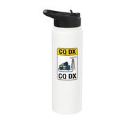 Ham Radio CQ DX Amateur Operator Antenna Transceiver Design Stainless Steel Insulated Water Bottle