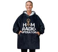 Ham Radio Gifts, Wearable Fleece Ham Radio Blanket Hoodie, Super Soft Warm Cozy with Giant Pocket, Funny Gifts on Birthday and Christmas - One Size Fits Most, 01-operation, One size