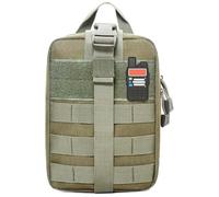 Ham Radio Go Bag in Green Color with Tear-Away Hook and Loop Back - Molle Compatible, Multi-Pocket Design for Radios, Cables, and Gear. Radio Bug Out Bag works as a Survival Radio Kit
