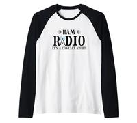 Ham Radio It's A Contact Sport, Funny Amateur Radio Hobbyist Raglan Baseball Tee