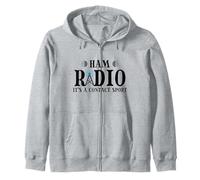 Ham Radio It's A Contact Sport, Funny Amateur Radio Hobbyist Zip Hoodie