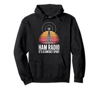 Ham Radio Its A Contact Sport Vintage Sunset Pullover Hoodie
