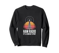 Ham Radio Its A Contact Sport Vintage Sunset Sweatshirt