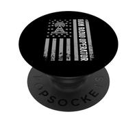 Ham Radio Operator Vintage American Flag Tower PopSockets Adhesive PopGrip