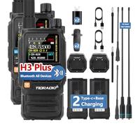 Ham Radio TIDRADIO TD-H3 Plus, Bluetooth-headphone-connectable Walkie Talkies, Wireless Programming, Multi-band Walkie Talkies for Adults Long Range, Rechargeable Batteries 2 Way Radio -2 Pack