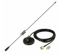 BTECH ICOM Kenwood Midland Yaesu TYT AnyTone Dual Band VHF UHF 136-174MHz 400-520MHz Mobile Radio Antenna with Magnetic Base and PL259 Male Connector