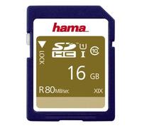 Hama 00124134. Capacity: 16 GB Flash card type: SDHC Flash memory class: Class 10 Internal memory type: UHS-I Read speed: 80 MB/s UHS Speed Class: Class 1 (U1) Video Speed Class: V10. Product colour: