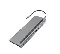 Hama 00200100 Connect2Office Pro USB-C 10-in-1 Docking Station - USB-C (PD Power), USB-C (Data), 4x USB-A, 2x HDMI, DisplayPort, RJ45, Aluminium