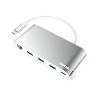 Hama 00200111 External USB-C 8 in 1 Multiport Hub - 3 x USB-A, 2 x USB-C, VGA, HDMI, LAN