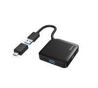 Hama External 4-Port USB 3.2 Gen 1 Hub, USB Powered, USB-A w/ USB-C Adapter