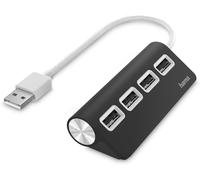 Hama 00200119 External 4-Port USB 2.0 Hub, USB Powered, Black