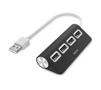 Hama 00200119 External 4Port USB 2.0 Hub, USB Powered, Black