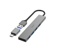 Hama 00200141 USB 3.2 Gen 1 (3.1 Gen 1) Type-A USB 3.2 Gen 1 (3.1 Gen 1) Type-A 5000 Mbit/s Grey Aluminium 0.15 m