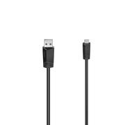 Hama USB 2.0 A - Mini USB B Cable (Charging Cable, 480 Mbps, 0.75 m, USB Type A, USB-A, for Computer) Black