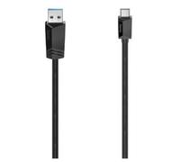 Hama 00200653. Cable length: 3 m. Connector 1: USB C Connector 2: USB A USB version: USB 3.2 Gen 1 (3.1 Gen 1) Maximum data transfer rate: 5 Gbit/s Product colour: Black Magnetically shielded