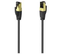 Hama 00200691 Network cable CAT 8 S/FTP Black gold plated 0.5 m