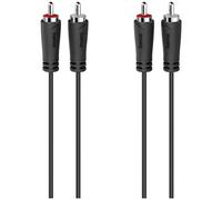 Hama 00205093 RCA Audio/Phono Cable Black 5m 2x RCA Plug to 2x RCA...