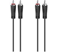Hama 00205093 RCA Audio/Phono Cable Black 5m 2x RCA Plug to 2x RCA Plug