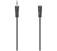 Hama 00205121 Audio Cable extension 5m Black 1x UK plug 1x Jack socket 3.5mm