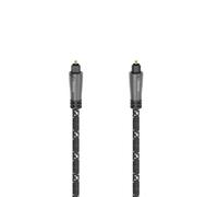 Hama Toslink Optical Cable 205139 – Metal Gold-Plated ODT Plug, Aramid Jacket – 1.5 m Black