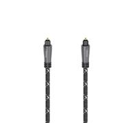 Hama 205140 Audio Fibre Optic Cable, ODT Plug (Toslink) 3 m, Metal Plug, Robust Cable Sheath with Aramid Fibre for Transmitting Digital Audio Signals, black