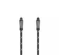Hama 205140 Audio Fibre Optic Cable, ODT Plug (Toslink) 3 m, Metal Plug, Robust Cable Sheath with Aramid Fibre for Transmitting Digital Audio Signals, black
