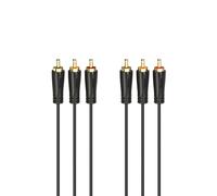 Hama 00205150 RCA AV Cable Black 3x RCA plug to 3x RCA plug 1.5 m