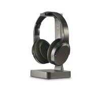 Hama TV Headphones, Over-Ear, Black | 2.4 GHz Station plus Bluetooth, Volume Control, With Charging Station, Adjustable & Padded Headband