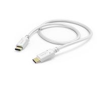 Hama 1.5m USB C to USB C Charging Cable, Fast Charge, Data Transfer, White, 1 Co