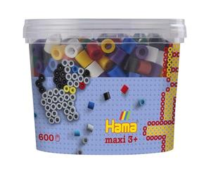 Hama 10.8570 600 Maxi Beads in Tub Solid Mix, Mixed