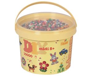 Hama 10K Beads In A Bucket & 5 Pegboard Craft Set