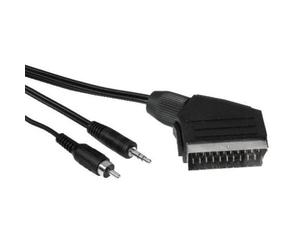 Hama 10m Cinch + Jack to Scart for PC Notebook to TV Adapter Cable Composite