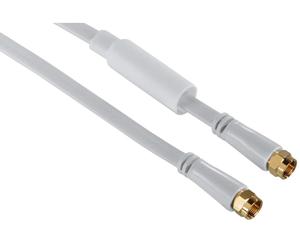 Hama 10m Sat Cable Flat Cable Coaxial Plug TV Ideally Door Balcony Window Etc.